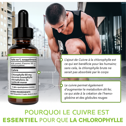 Chloro Boost – Gouttes de chlorophylle ultra concentrées pour purifier et revitaliser ton corps